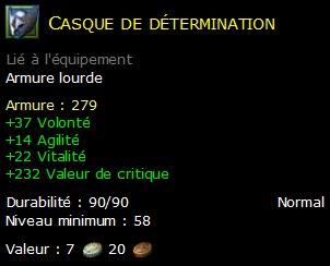 Casque de détermination