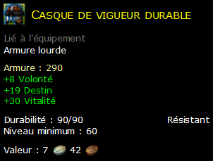 Casque de vigueur durable