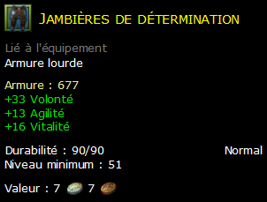 Jambières de détermination