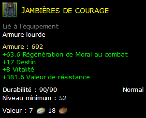 Jambières de courage