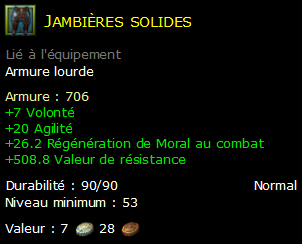 Jambières solides