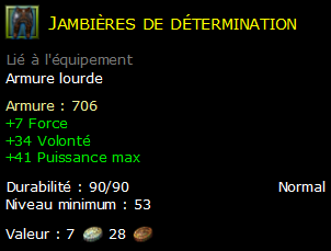 Jambières de détermination