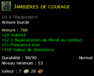 Jambières de courage