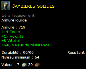 Jambières solides