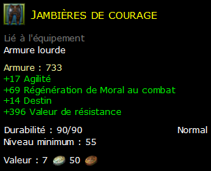 Jambières de courage