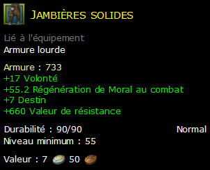 Jambières solides