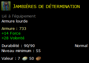 Jambières de détermination