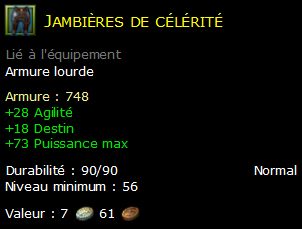 Jambières de célérité