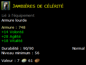 Jambières de célérité