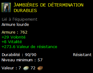 Jambières de détermination durables