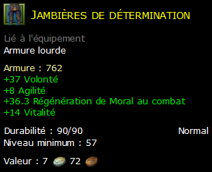 Jambières de détermination