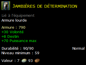 Jambières de détermination