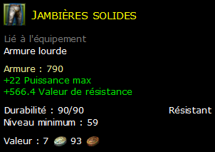 Jambières solides