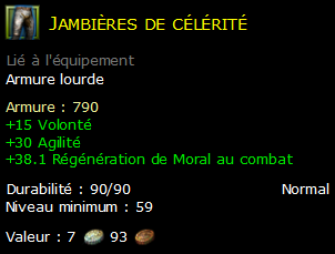 Jambières de célérité