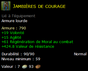 Jambières de courage