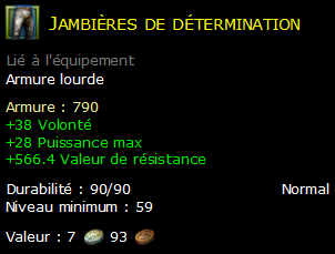 Jambières de détermination