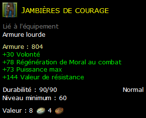 Jambières de courage