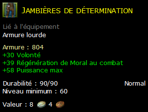 Jambières de détermination