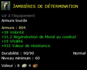 Jambières de détermination