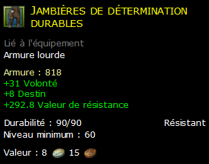 Jambières de détermination durables