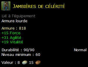 Jambières de célérité