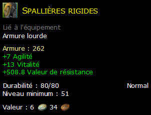 Spallières rigides