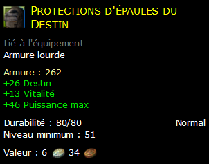 Protections d'épaules du Destin