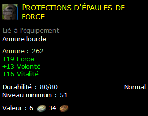 Protections d'épaules de force