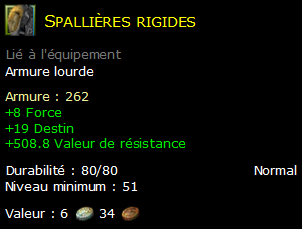 Spallières rigides