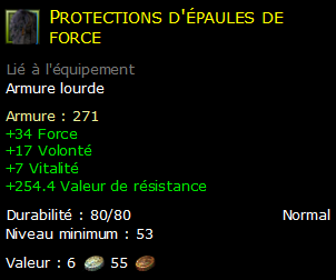 Protections d'épaules de force