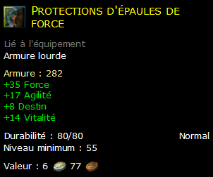 Protections d'épaules de force