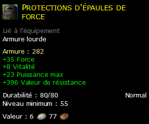 Protections d'épaules de force