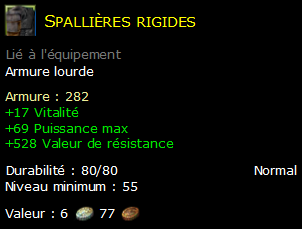 Spallières rigides