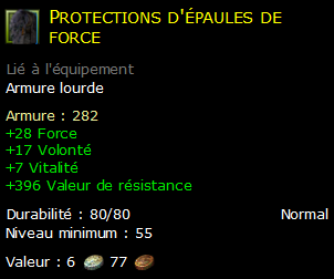 Protections d'épaules de force