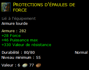 Protections d'épaules de force