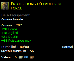 Protections d'épaules de force