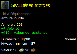 Spallières rigides