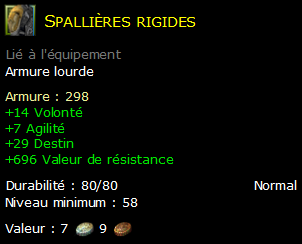 Spallières rigides