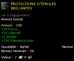 Protections d'épaules brillantes