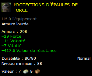 Protections d'épaules de force