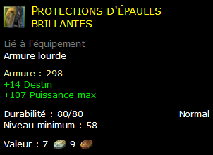 Protections d'épaules brillantes