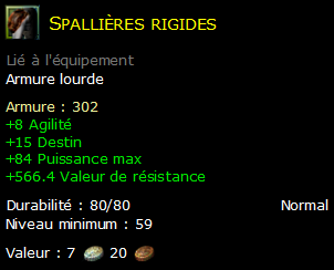 Spallières rigides