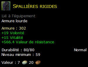 Spallières rigides