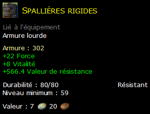 Spallières rigides