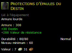 Protections d'épaules du Destin