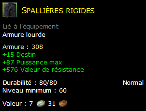 Spallières rigides