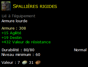 Spallières rigides