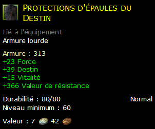 Protections d'épaules du Destin