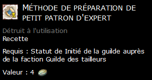 Méthode de préparation de petit patron d'expert