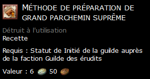 Méthode de préparation de grand parchemin suprême